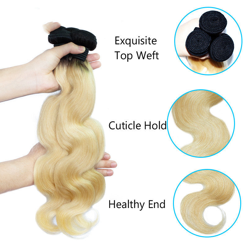 T-Color Hairpin, Inverted Hair Weave, Two-Color Hair Weave