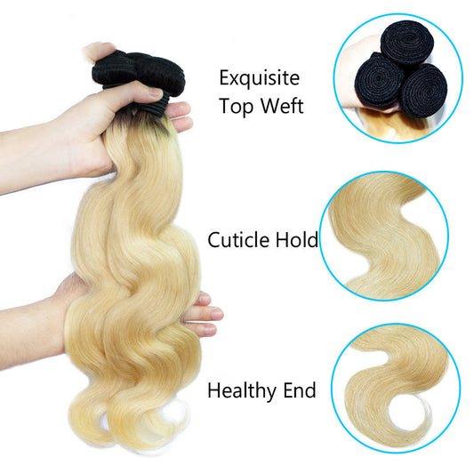 T-Color Hairpin, Inverted Hair Weave, Two-Color Hair Weave
